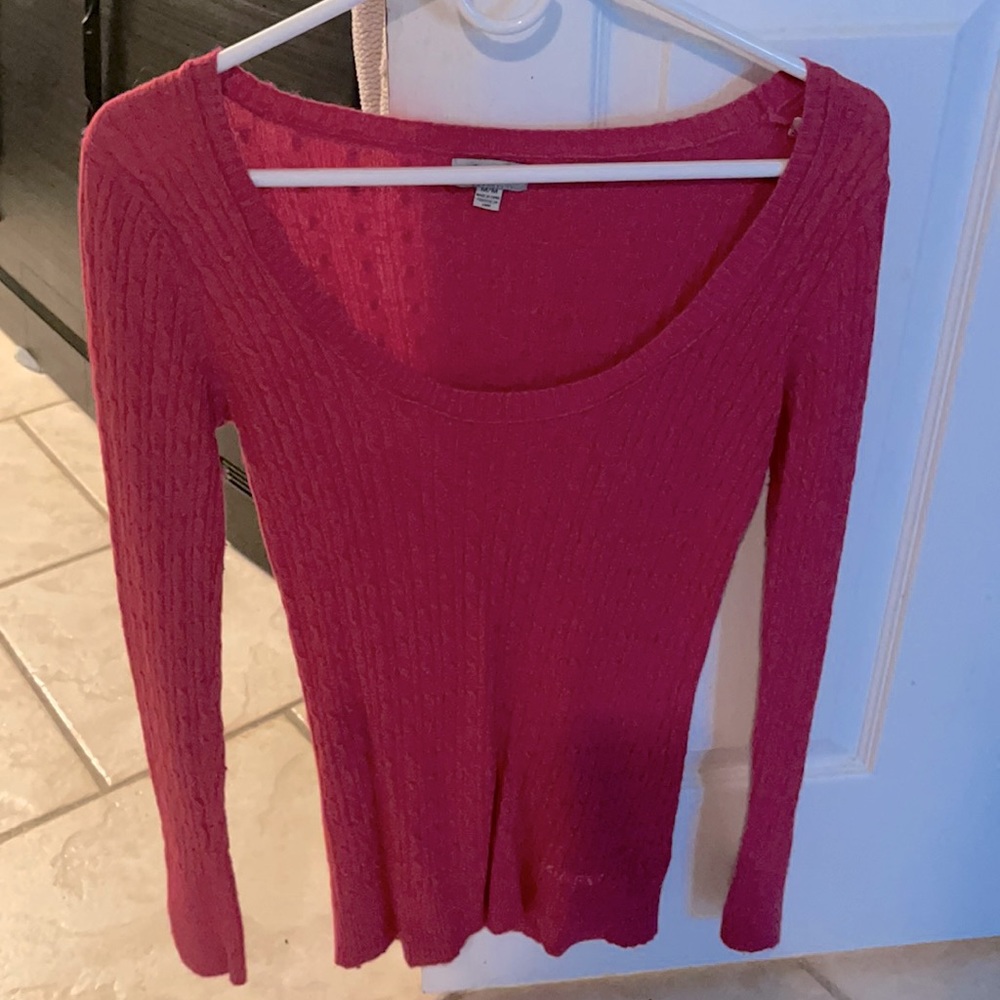 Flattering Guess Pink Sweater
